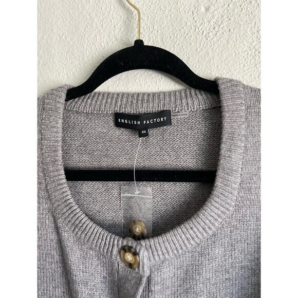 Anthropologie English Factory Woman Gray Women's Round Neck Cardigan, Si… - Picture 8 of 12